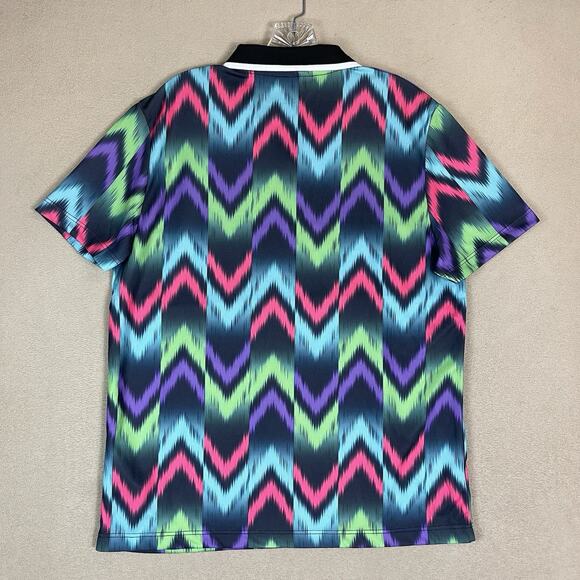 Primark Polo Shirt Mens M Multicolor Golf Performance Dazed Print Short Sleeve - Picture 9 of 10